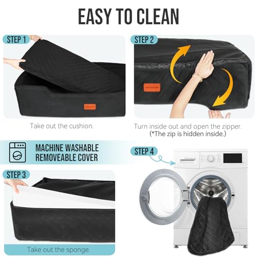 HEGGCOOE Hunde Autositz für Große Hunde unter 100 lbs, Waschbares Hundesitz Auto für 2 Mittlere, Abnehmbar Autositz Hund mit 2 Sicherheitsleinen, Hundebett Auto rückbank-Schwarz