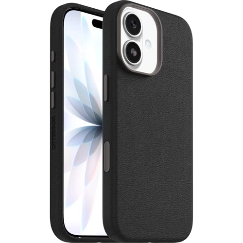 OtterBox Symmetry Series Cactus Leather MagSafe Case for iPhone 17, Shockproof, Drop proof, Protective Thin Case, 3x Tested to Military Standard, Black