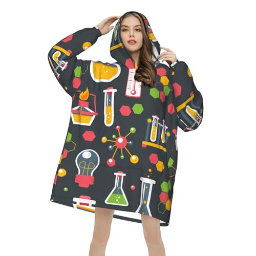 Couverture à capuche oversize chimie pull flanelle chaud imprimé