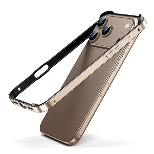 Coque de protection en métal orange avec cadre antichoc compatible iPhone 15 Plus
