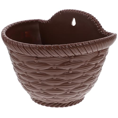 VICASKY Vaso da Fiori Sospeso in Finto Rattan per Parete Resistente e Decorativo Fioriera Appesa Minimalista per Interno ed Esterno Salvaspazio e Facile da Installare