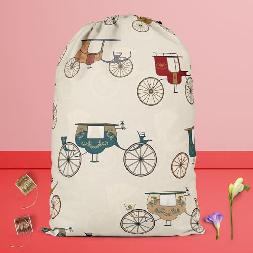 Image of ArtzFolio Antique Carriages | Reusable Sack Bag | Bag for Gym, Storage, Vegetable & Travel