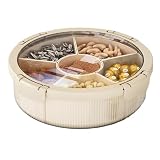 Genérico Bandeja Ele Home Sala De Estar Mesa Té Caja Almacenamiento Frutas Secas, Compatible con Nueces Y Caramelos Ecológico(Creamy white/set of two)