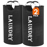 Lifewit 100L 2-Paquetes Cesto Ropa Sucia Grande, Plegable Cubo Ropa Sucia con Mango de Aluminio Adecuado para Toallas de Baño/Edredones de Plumón...