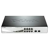 D-Link DGS-1210-08P Switch Smart 8 Ports Gigabit PoE/PoE+ + 2 Ports SFP - PoE 802.3af - Budget PoE 65W - Switch ONVIF - Idéal pour Entreprise Administration et Réseaux Gérés