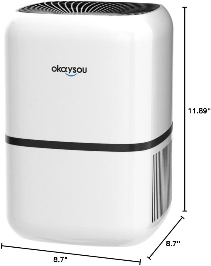 Dimensions of the Okaysou AirMic4S Air Purifier