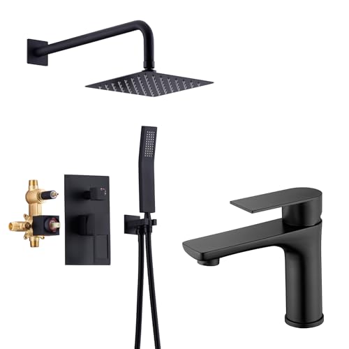 Hcfyauis Shower System S3226di-B-8+ Bathroom Sink Faucet S1425-Mb