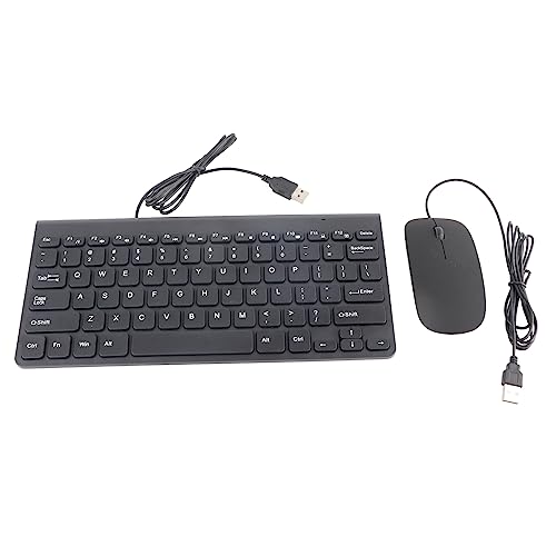 Clavier et souris filaire USB ultra fin noir pour PC portable et ordinateur de bureau
