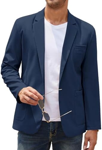 COOFANDY Men's Casual Linen Blazer Lightweight Regular Fit Sport ...