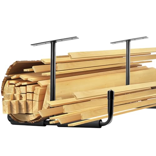 QWORK® 4 Stück Garage Schwerlasthaken, 42.5cm Deckenhaken mit Doppelt Haken, Garagenhaken für Autoreifen, Sportgeräte, Leiter, Fahrrad
