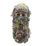 Sucrain Camouflage Leafy Hat 3D Full Face Mask Headwear Hunting Face Camo Mask for Men Turkey Camo H