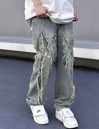 Y2k Baggy Jeans Vintage Distressed Jeans Hip Hop Pants Loose Fit Stacked Jeans Trousers Streetwear3