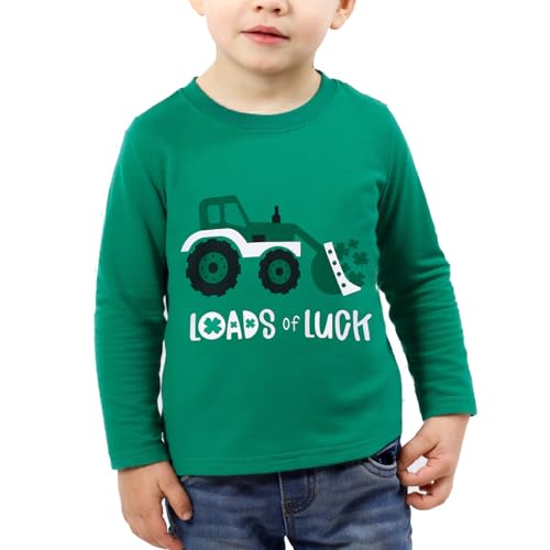Toddler Boy St Patricks Day Shirt Tractor Shamrock Tee Shirt Kids St Patricks Tops 3T