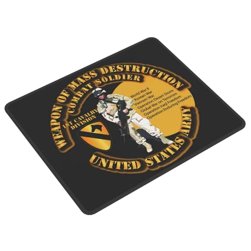 UNSMJHDKA Army Wpn of Mass DEST 1st Cavalry Division Mousepad Desk Accessories Non-Slip Rubber Base Stitched Edges Gaming Pc Desktop