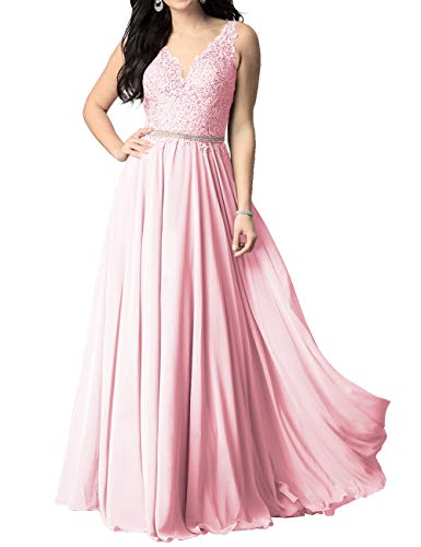Abendkleid Lang Chiffon Ballkleider Brautkleider A-Linie Partykleid...