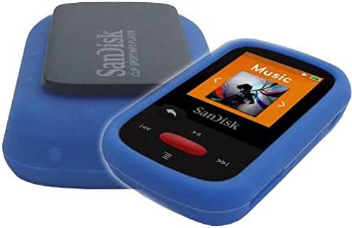 HappyZone Silicone Skin Case Cover for SanDisk Clip Sport MP3 Player (Model SDMX24), Blue
