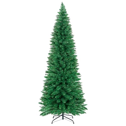 ININ 7FT Slim Pencil Christmas Tree,Artificial Tall Skinny Xmas Tree with 448 Branch Tips,Perfect...