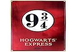 Dimensiones: 38 x 28 cm. ABYstyle Harry Potter - Cartel (28 x 38 cm, Metal), diseño con Texto Gleis 9 3/4 Hogwarts Express, Color Rojo