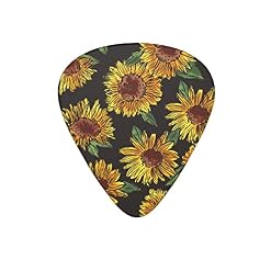 Lot de 12 médiators pour guitare électrique basse acoustique Motif tournesol Noir - Les Beatles, Paul McCartney, John Lennon, RIngo Starr, George Harrison