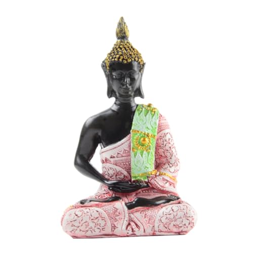 HOMOBABE Statuette Bouddha en Résine Rouge pour Décoration Intérieure, Ornement Sacré Classique...