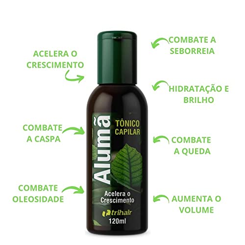 Tônico Capilar de Alumã Acelera Crescimento Combate a Queda Caspa Seborreia