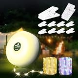 Allspark Camping String Lights Rechargeable, 4 in 1 Quick Storage 32.8FT Outdoor Lights with 8 Lighting Modes,Portable LED Fairy Lights for Decor Tent Garden Party Camping Essentials,with 10 Clips