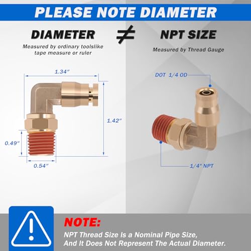 Taiidaues T-TZ7141 1/4 Inch Air Line Service Kit For Air Bags Suspension Kit With Brass Dot Air Brake Fittings,1/4 Dot Air Fittings, 30 Ft (9.1M) 1/4 Inch Dot Air Line Pa Hose For Air Shock Line Kit Replacement Components thumb #5