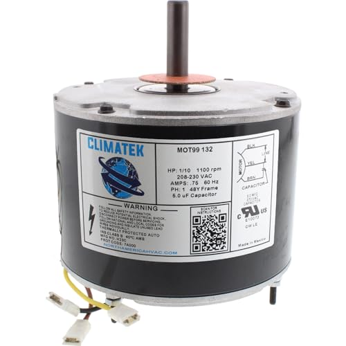 5KCP39BGS069S - ClimaTek Upgraded 1/10 HP Condenser Fan Motor Replaces GE