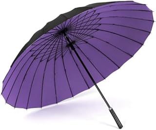 傘 メンズ 長傘 24本骨 傘 赤 紳士傘 超強耐風 革製手元 超撥水 梅雨対策 豪雨対策 おしゃれ 耐強風 190T高強度グラスファイバー 男女兼用 晴雨兼用 大きな傘 収納ポーチ付き