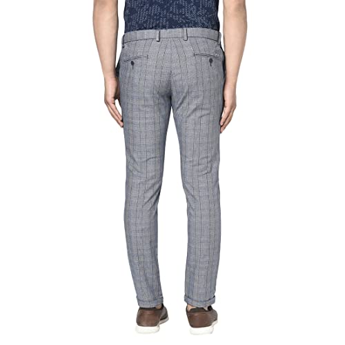 Image of blackberrys Checks Cotton Blend Skinny Fit Mens Trousers (S21BB77A2JS21F1-P)