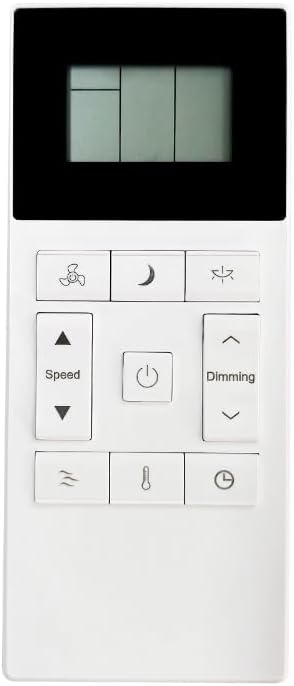 Replacement Remote Control for LUMIO Bladeless Ceiling Fan, White, LCD Display, Speed and Dimming Controls (LUM-RMT-2023)