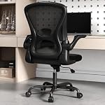 Sytas chaise de bureau, chaise de bureau ergonomique avec 90° Armes antidérapantes pour Space Saving, Mesh Home Office Chaise avec S-Shaped Lombar Support et 300 lbs lourd, chaise de travail d'ordinateur pivotant respirant, noir