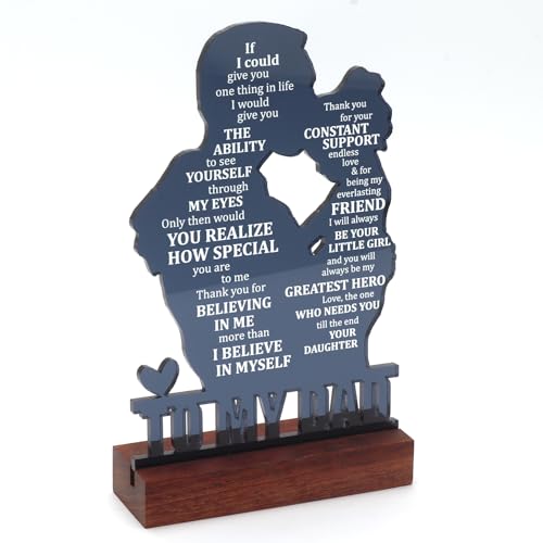 Dad Gifts from Daughter - Meaningful Fathers Day, Birthday, Christmas Sentimental Present for Father, Step Bonus Dad Daddy Papa Pop Old Man Acrylic Keepsake Plaque for Desk Decor Office Home - Image 4