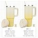 BJPKPK 40 oz Tumbler With Handle Insulated Tumblers With Lid And Straw Stainless Steel Thermal Cup,Lemon