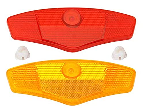 Red and Amber Bike Wheel Spoke Reflector Set. Bicycle Wheel Spoke reflectors. 2 Piece Set.