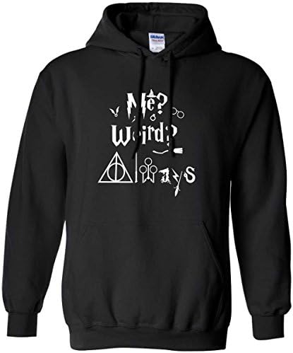' Me? Weird? Always ' Harry Potter Fandom Wizard Tank Top Shirt (Large, Hoodie)