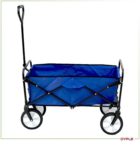Oypla Blue Heavy Duty Foldable Garden Trolley Cart Wagon Truck Wheelbarrow