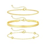 ZOERAY Bracelet Femme Or Argent Ensemble Chaîne Bracelets Plaqué Or Femme 18 Carats Serpent Twist Empilable Lot Bracelet Jonc Doré Argent Reglable Bangles Bijoux Fantaisie Cadeau pour Femme Fille