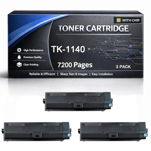 Toner TK-1140 noir pour Kyocera ECOSYS M2535dn et FS-1135MFP - Cartouche haute capacité 3pack