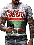 Tomwell Herren Racing Team T-Shirt Kurzarm Retro Printed Biker Motorrad Regular Slim Fit (L, Stil T)