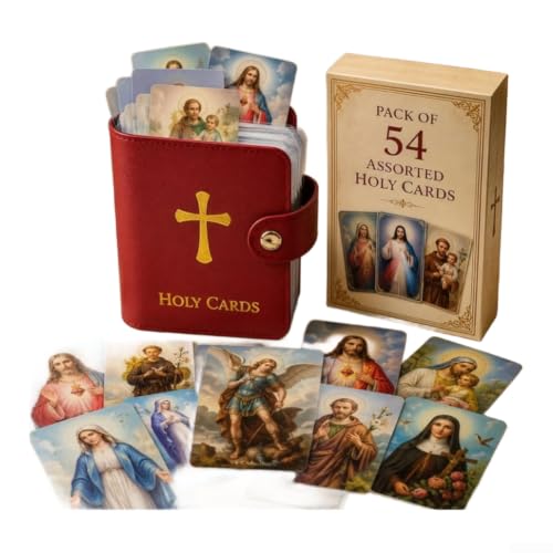 Jeu de 54 Cartes Saintes Portables pour Pochette(Blue with prayer) – vue 2