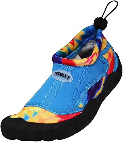 NORTY Wave Aqua Sock - Water Shoes for Kids - Swim Shoes for Kids - Beach Shoes for Kids - Water Socks - Aqua Shoes - Swimming Shoes - Skeletoe - Tie Dye Blue