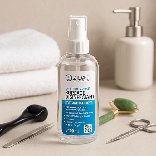 ZIDAC Multipurpose Surface Disinfectant Spray – Professional-Grade Sterilizer for Derma Rollers, Derma Stamps & Beauty Tools – Kills 99.9% Bacteria & Fungi
