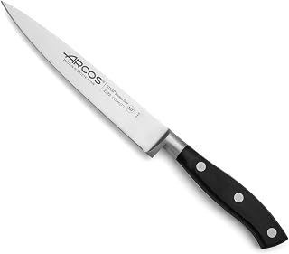 Arcos Fischmesser Serie Riviera Forjada - Klinge aus Nitrum Edelstahl 18 cm - Ergonomischer Griff aus Polyoxymethylen, Ideal für Fisch und Aale - Schwarz