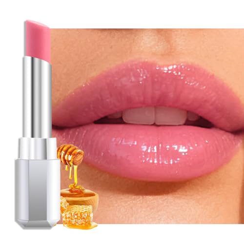 Image of Pink Honey Lipstick Tinted Lip Balm - Shine Moisturizing Lipstick for Women, Natural Nourishing Hydrating Lip Gloss Stain for Dry Lips, Tint Sheer Lightweight Makeup, Vegan - 1Pc #02 Pink