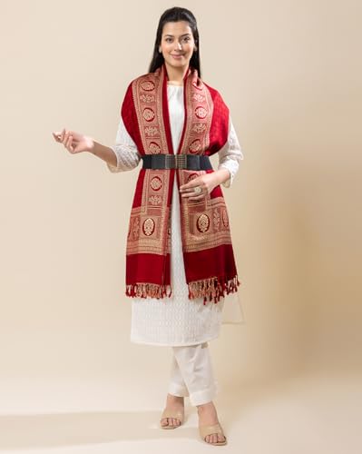 Image of Wrap me Warm Shawl for Women | Soft Viscose Acrylic Poly Wool Shawl - Warm & Lightweight Winter Wrap - Stylish Ethnic Stole for Women - 1010