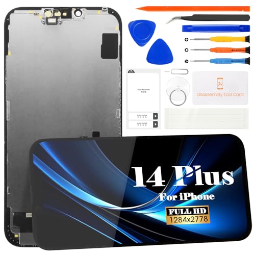 TFT for iPhone 14 Plus Screen Replacement for iPhone 14 Plus LCD Replacement for iPhone 14 Plus A2632 Touch Screen Display Digitizer Assembly Repair Kits(BlackWithout Frame)
