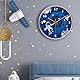 EXQULEG Kinderwanduhr Lautlose, Wanduhr Kinder Weltraum Astronauten, Wanduhr für Junge und Mädchen, Kinderzimmer Klassenzimmer (3060,8 Zoll/20cm)