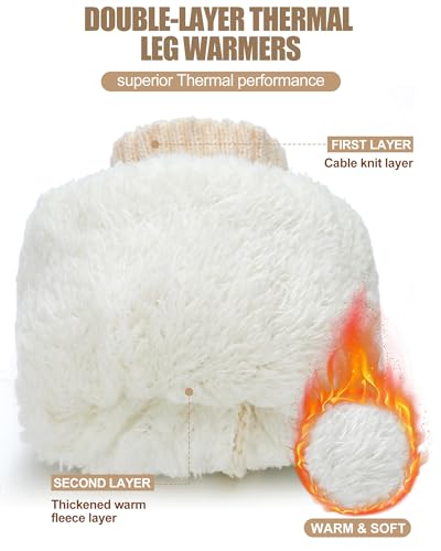 Image of Shihanee Winter Fleece Lined Leg Warmers for Women