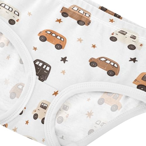 Wusikd Cute Cars Girls' Underwear Cotton Stars Girls Briefs Soft Toddler Underwear 2T4